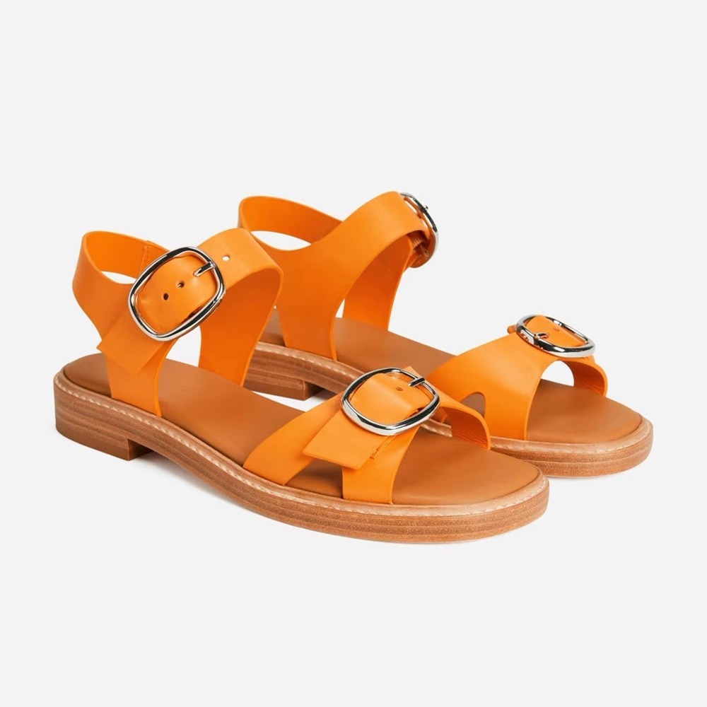 Everlane Twin Buckle Sandals turmeric size 7
